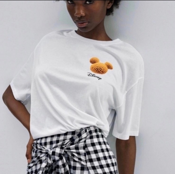 Nwt zara x Disney limited edition sunflower mickey mouse tee size medium - Picture 2 of 8